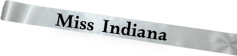 Miss Chose your State across the body pageant sash with adjustable pin closure